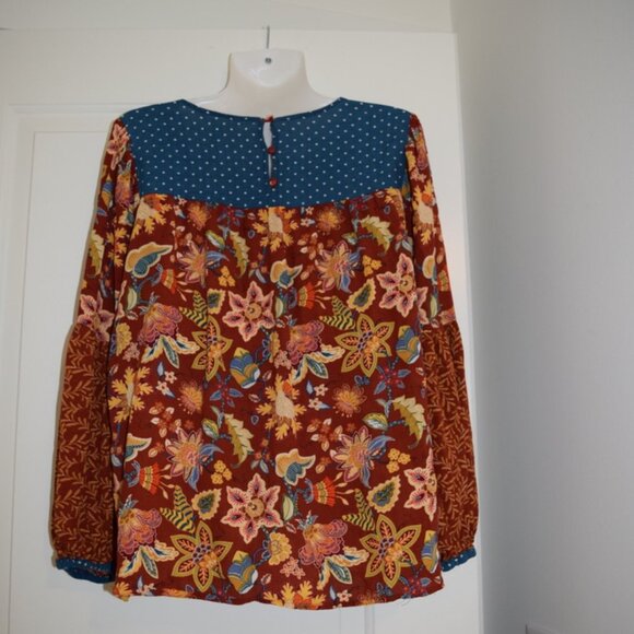 3 for 30 ~ Matilda Jane Woman Fall Garden Mums Blouse M - Picture 5 of 10